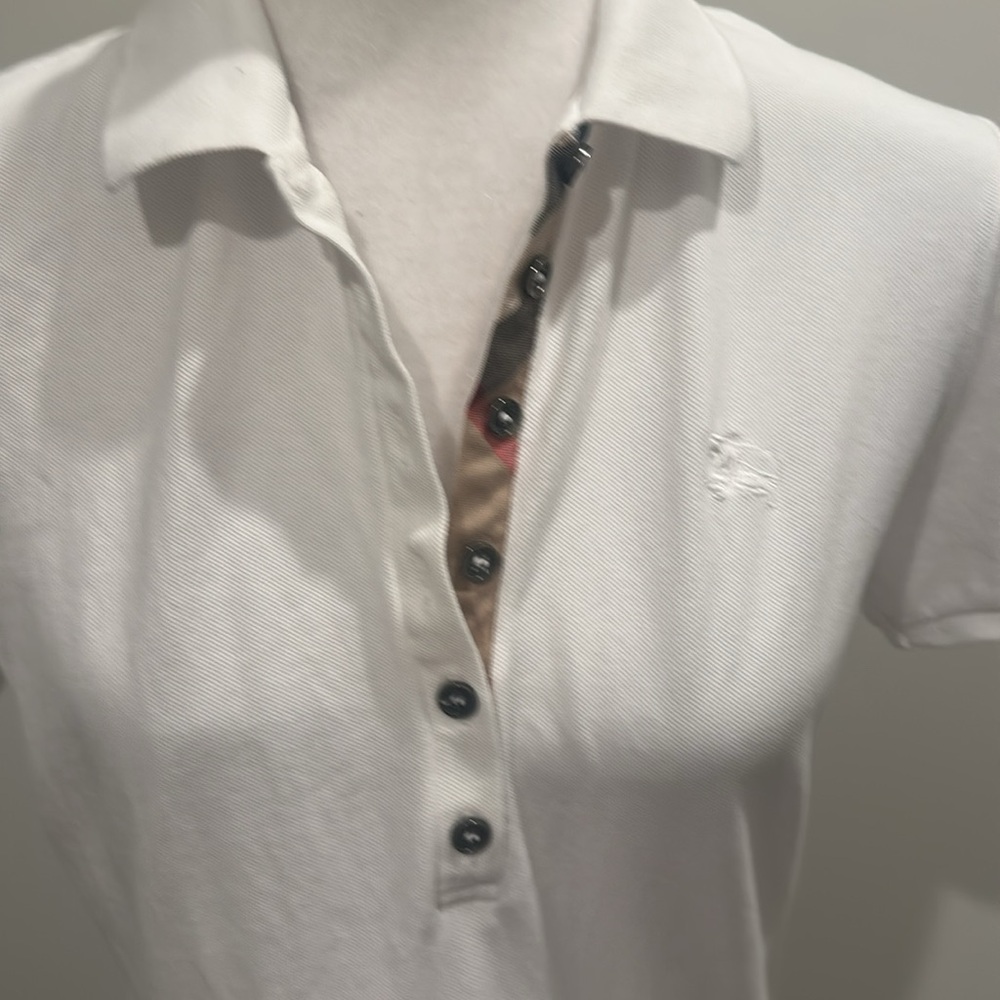 Women's White Polo Shirt Dress - Picture 3 of 10
